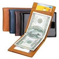 ◘♂◘  โรงงาน Leather Clip ยุโรปและอเมริกา Short Wallet Ultra-thin หนังแท้ Card Holder