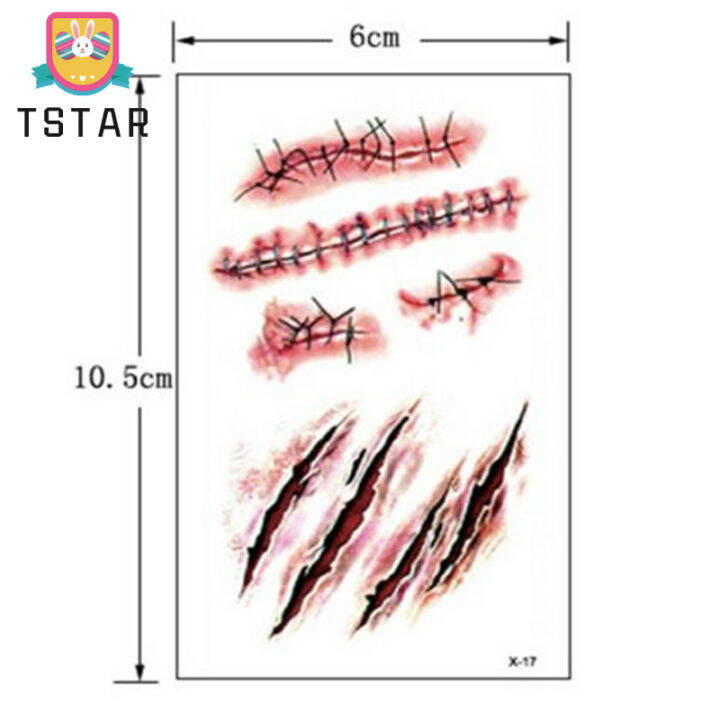 ts-พร้อมสต็อก-glowsol-สยองขวัญปลอมที่สมจริงเลือดแผลตะเข็บแผลเป็น-scab-กันน้ำสักชั่วคราวสติ๊กเกอร์ศิลปะบนตัวสติ๊กเกอร์ฮาโลวีนหน้ากากเล่นตลกอุปกรณ์แต่งหน้า-rc2251-10-56ซม-cod