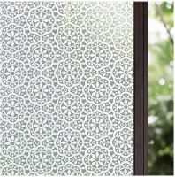 Privacy Patterned Frosted Window Film for Glass Lace Decorative Opaque Static Cling Vinyl Self-Adhesive Window Sticker for Home