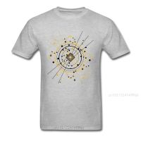 Geek Chic Complex Atom Print Men T-Shirt Black White Grey Fashion Tops &amp; Tees Wholesale Novelty Cartoon Geometry