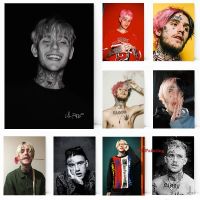 Hip Hop Rapper Lil Peep Portrait โปสเตอร์ภาพวาดผ้าใบ Rap Star Singer Wall Art ภาพหน้าแรกตกแต่งห้องนอน Cuadros ของขวัญใหม่