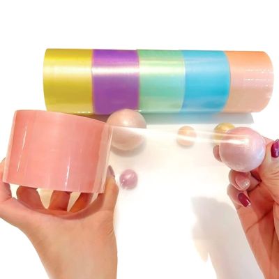 ◄♕◈ 6 Rolls Adhesive Tapes Sticky Ball Tape Colorful Stress Relaxing DIY Sticky Ball Tapes Toy Party for Relaxing Decompression Gift