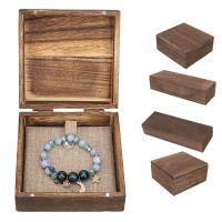 Portable Retro Wooden Storage Box High-End Paulownia Wood Earring Necklace Jewelry Organizer Boxes Handmade Beads Container Case