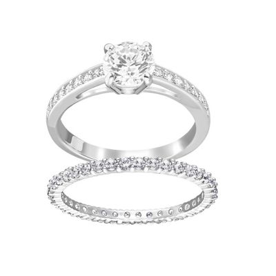 [COD] ความรักที่เรียบง่ายสัญญาแหวนคู่วางซ้อนกันได้หญิงแหวนชุดของขวัญสำหรับสาวๆ