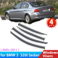 Deflectors สำหรับ BMW 3 Series 320i ซีดาน E90 2005 ~ 2011 2010อุปกรณ์เสริมกระจกรถยนต์ด้านข้าง Visors Awing Trim Rain คิ้ว