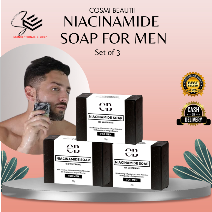 Niacinamide soap (SET OF 3) Acne And Oil Control Face Bar Soap for men ...