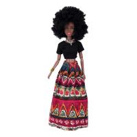 New Arrive Fashion Christmas Gifts Doll Princess African Figures Toy Black Body Dress For Barbie Game Best DIY New Year Present