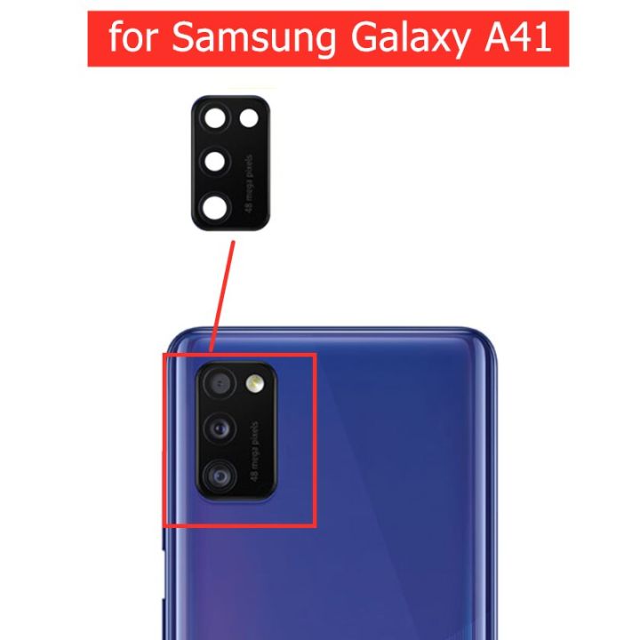 【✆New✆】 anlei3 2ชิ้นสำหรับ Samsung Galaxy A41เลนส์กล้องด้านหลังเลนส์กระจกกล้องถ่ายรูปพร้อมกาว3ม. สำหรับอะไหล่เปลี่ยน A41 Galaxy
