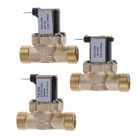 G1/2 ทองเหลืองไฟฟ้า Solenoid V Alve DC 12โวลต์24โวลต์ AC 220โวลต์สำหรับเครื่องทำน้ำอุ่นพลังงานแสงอาทิตย์1ชิ้นร้อน