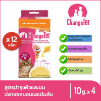 ChangeTer เช้นจ์เตอร์ ขนมแมวเลียสุขภาพ  Kidney Friendly สูตรบำรุงผิวและขน - สูตรเนื้อปลาแซลมอนผสมมันเทศ (ยกลัง 12 กล่อง รวม 48 ซอง)