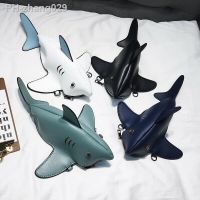 Cute Cartoon Shark Shape Ladies Shoulder Bag PU Leather Mobile Phone Messenger Chain