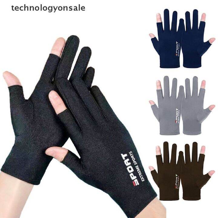 technologyonsale-ถุงมือ-ผ้าเรยอน-ระบายอากาศ-กันแดด-เหมาะกับฤดูร้อน-สําหรับผู้ชาย-ขับรถ-ตกปลา