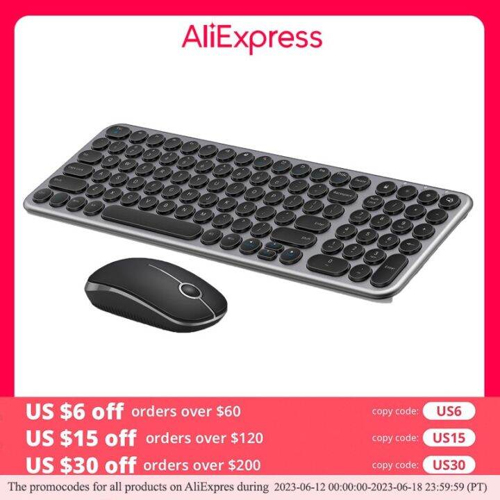 Jelly Comb Wireless Keyboard and Mouse Combo 2.4G Slim Ergonomic Quiet