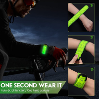 2 Pack USB Rechargeable Reflective Armbands,High Visibility Light Up Band for Runners,Bikers,Walkers,Pet Owners