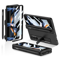 YIQIAN สำหรับ Samsung Galaxy Z Fold 4 2022กรณีที่มีผู้ถือปากกาแม่เหล็กบานพับป้องกันด้านหน้าหน้าจอฟิล์มป้องกัน,รวมทุกอย่างโทรศัพท์ครอบคลุมกรณีสำหรับ Galaxy Z พับ4 5กรัม