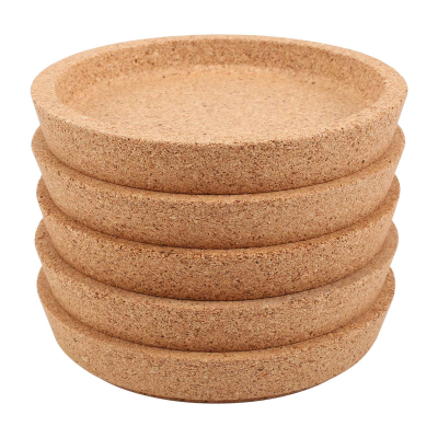 5 Pcs Cork Coaster for Beverage Coasters, Heat-Resistant Water Reusable Natural Round Coasters for Restaurants and Bars