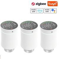 Tuya Zigbee Radiator Thermostat TRV Thermostatic Valve Smart Home Temperature Controller Compatible with Alexa Google Home