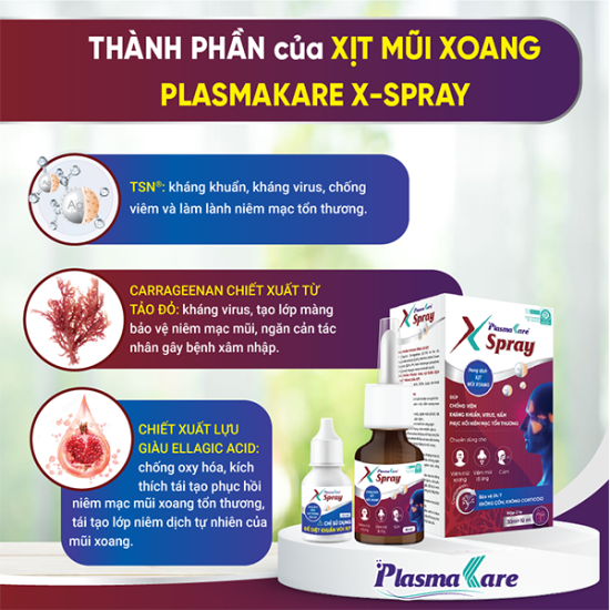 Xịt mũi, xịt xoang plasmakare x-spray bộ full 30ml giảm nghẹt mũi, sổ mũi - ảnh sản phẩm 4