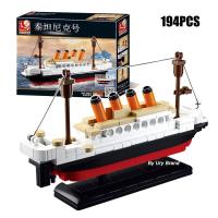 NEW LEGO 194PCS with Box Sluban City Movies Series Mini Titanic Cruise Ship Model Set Building Blocks Toys for Kids Boys Birthday Gifts