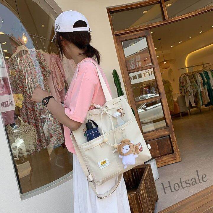 hot-sale-c16-korean-canvas-bag-single-shoulder-crossbody-large-capacity-students-ins-zipper-handbag