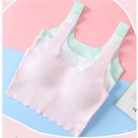 【ง่าย】 Girls Training Bra Kids Cotton Bras 2022 New Children 39; S Solid Color Clothing Student Sport Wireless Puberty Teenagers Underwear