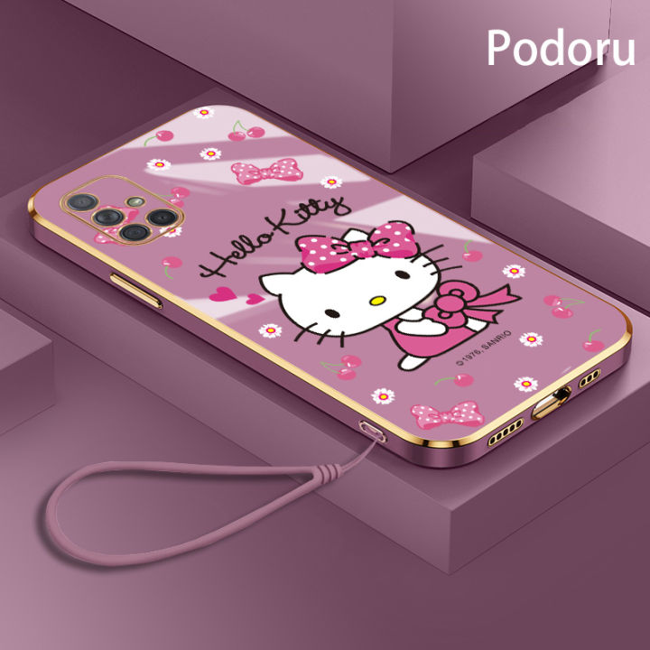 เคส-samsung-a71เรียบง่ายสุดหรูชุบทองเคสโทรศัพท์-hello-kitty-เคสซิลิโคน-tpu-นิ่ม