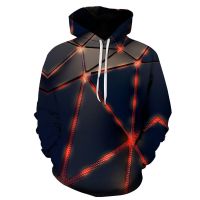 Sudadera con capucha de llamas coloridas para hombre y mujer, ropa con capucha fluorescente 3d, abrigo divertido de primavera y otoño, color negro