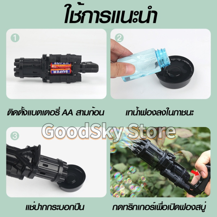 จัดส่ง1-2วัน-electric-gun-bubble-machine-automatic-bubble-blower-bathtub-soap-maker-kids-outdoor-toy-gatling