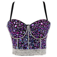 New Vest Sling Beading Vest Prom Sexy Suspenders Bright Diamond Corselets Bachelorette Bustier Push Up Slim Fit lette