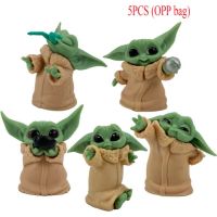 5ชิ้น/ชุดสตาร์วอร์ส Grogu Mandalorian 4-7ซม. ตุ๊กตาทารก Yoda Bebe ตุ๊กตาโมเดล Yoda แอคชั่นของเล่นอะนิเมะเครื่องประดับรูปแบบการสะสม