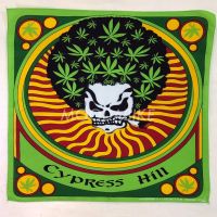 ผ้าโพกหัว ผ้าพันคอ ผ้าเช็ดหน้าลายกัญชา Cypress hill 51x51 cm.