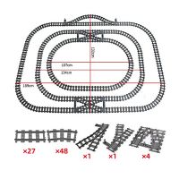 รถไฟใช้ได้กับเลโก้รวมรางรถไฟบล็อกตัวต่อคอนกรีตสะพานรถไฟรถรางของเล่นแบบทำมือ