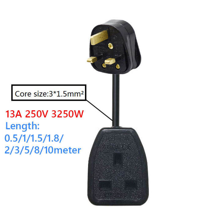 UK Power Extension Cord,UK 3Pin Male Plug to UK Female Socket Power
