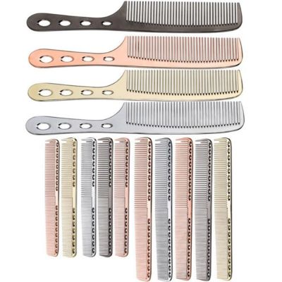 1pc Space Aluminum Hair Comb Professional Hairdressing Combs Hair Cutting Dying Hair Brush Barber Combs Tools Salon Accessaries Adhesives Tape