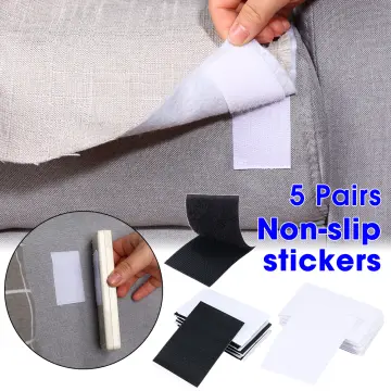 5pairs Seamless Double-sided Fixed Velcro Adhesive Sofa Bed Sheets Rug  Table Cloth Anti-running Anti-slip Floor Home Decoration