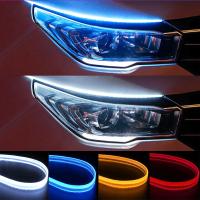 [ANYA Auto Parts] ไฟเลี้ยว LED สำหรับรถยนต์2ชิ้นไฟวิ่งกลางวันแบบอัตโนมัติหลอดไฟอ่อนกันน้ำแบบไหลได้ไฟ Led สำหรับรถยนต์แถบไฟตกแต่ง