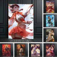 Dynasty Warriors คลาสสิก Retro เกมอะนิเมะรูปโปสเตอร์ผ้าใบพิมพ์-ห้องนอน Wall Art รูปภาพสำหรับ Kawaii Room Decor