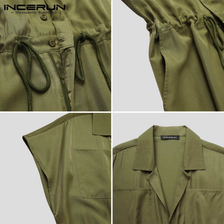 incerun-จัมพ์สูทแขนสั้นสำหรับผู้ชาย-กางเกงขายาวลำลองทรงหลวมพอดีตัวกางเกงใส่ชายหาดกางเกงสำหรับวันหยุดชุดรอมเปอร์-เสื้อผ้าลำลอง-3