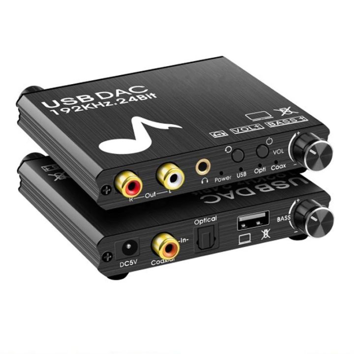 24bit-usb-dac-192khz-ตัวแปลงสัญญาณดิจิตอลเป็นอนาล็อกพร้อมเบสและปุ่มควบคุมระดับเสียง-coaxial-toslink-เป็น-og-stereo-lr-rca