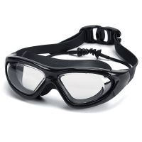 Large Frame Swimming Goggles With Earplug HD Transparent Glasses Anti fog Silicone Waterproof Men Women swim eyewear adult Goggles