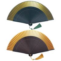 1PC Japanese Style Folding Fan Kimono Real Silk Female Fan Small Flower Carved Gradient Blank Decorative Fans