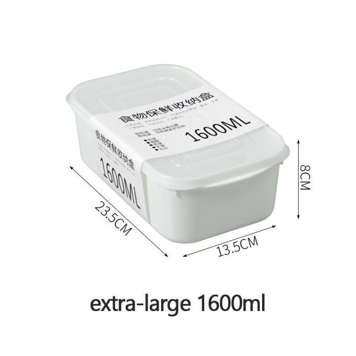 กล่องพลาสติกชั้นวางของในครัว4ขนาดออแกไนเซอร์จัดเก็บกล่องจัดระเบียบของตู้เย็นที่เก็บกล่องถนอมอาหาร-makanan-rumahan