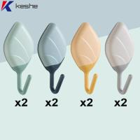 KESHE 8Pcs อุปกรณ์ติดผนัง ตะขอกุญแจ สร้างสรรค์และสร้างสรรค์ ไม่มีการเจาะ ไม้แขวนผนัง ใช้งานได้จริง อเนกประสงค์อเนกประสงค์ ตะขอแบบเหนียว ห้องนอนห้องน้ำห้องครัว