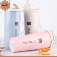 MOUFU 450มล. ภาชนะใส่เครื่องดื่มสารพัดประโยชน์แก้วชั้นเดียวปาก Botol Minuman ถ้วยน้ำข้าวสาลี