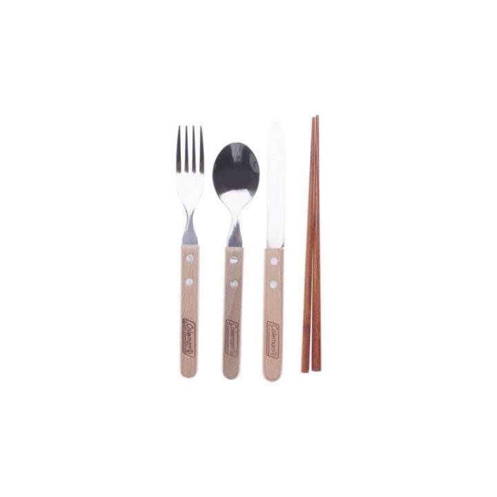 coleman-jp-cutlery-set-iv-มีด-สแตนเลสและด้ามไม้ธรรมชาติ