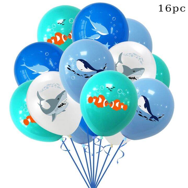 hot-qiwkzkweh-537-blue-shark-ocean-theme-วันเกิด-disposable-tableware-ใต้ทะเล-shark-แผ่นผ้าเช็ดปาก-happy-birthday-party-decor-เด็ก-babyshower