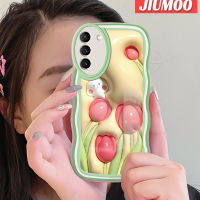 JIUMOO เคสปลอกสำหรับ Samsung S22บวก S22พิเศษ5G ลายดอกไม้กระต่าย3D กันกระแทกแบบใสนิ่มเคสมือถือสร้างสรรค์เคสป้องกันซิลิกาเจลโปร่งใสลายกล้องถ่ายรูป