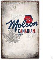 Beer TIN Sign Molson Canadian Lager - Metal Plaque, Retro Decor for Bar, Cafe, Pub, Size Tin Sign Man Cave Game Room Light Beer Tin Sign 12" X 8" Wall Decoration