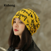 Kuhong beanie plain knit hat winter warm cuff cap slouchy skull ski warm - ảnh sản phẩm 1