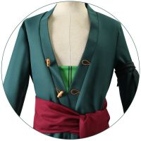 Kostum Cosplay Anime One Piece Roronoa Zoro Kostum Halloween Pakaian Peran Kimono Pakaian Seragam Pesta Set Lengkap